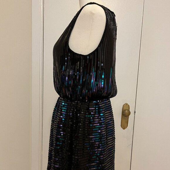 Molly Bracken Iridescent Black Sequin Party Dress – Size S - Picture 5 of 13